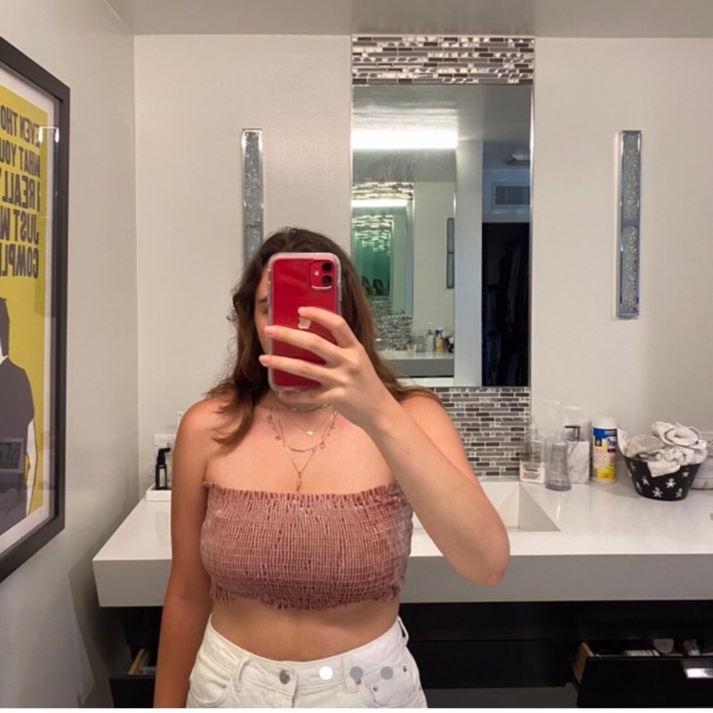 LF light pink velvet tube top